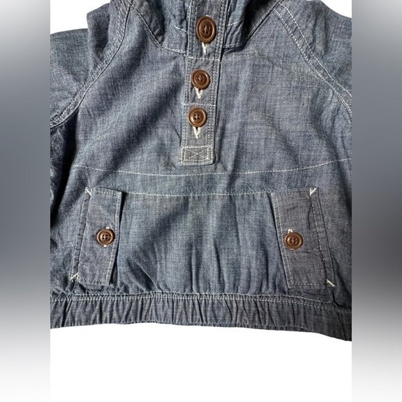 Baby GAP Chambray Pull Over Jacket with Hood Size 0-6 months - Picture 4 of 10